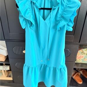 Vibrant Blueish Ruffle Dress